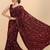 Burgundy burgundy sequinned  georgette heavy work saree
