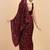 Burgundy burgundy sequinned  georgette heavy work saree