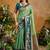 Green ethnic motifs woven designer art silk sarees with unstitched blouse