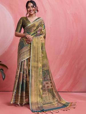Multicolor ethnic motifs tissue designer banarasi saree 1