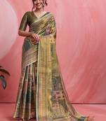 Multicolor ethnic motifs tissue designer banarasi saree