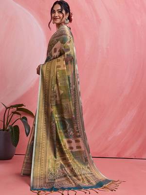 Multicolor ethnic motifs tissue designer banarasi saree 2