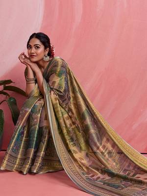 Multicolor ethnic motifs tissue designer banarasi saree 3