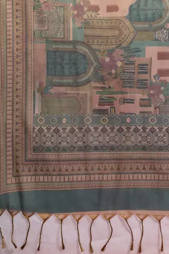 Multicolor ethnic motifs tissue designer banarasi saree