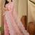 Pink embroidered organza saree
