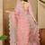 Pink embroidered organza saree