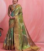 Multicolor ethnic motifs tissue designer banarasi saree