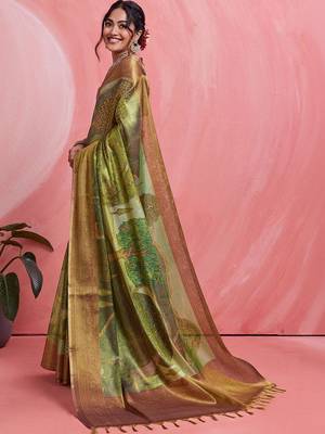 Multicolor ethnic motifs tissue designer banarasi saree 2