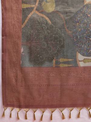 Multicolor ethnic motifs tissue designer banarasi saree 4