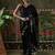 Black ready to wear satin floral digital printed saree