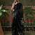 Black ready to wear satin floral digital printed saree