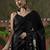Black ready to wear satin floral digital printed saree