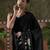 Black ready to wear satin floral digital printed saree