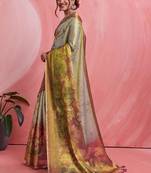 Multicolor floral tissue handloom banarasi saree