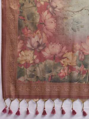 Multicolor floral tissue handloom banarasi saree 4