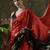 Red ready to wear satin floral digital printed saree