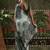Grey ready to wear satin floral digital printed saree