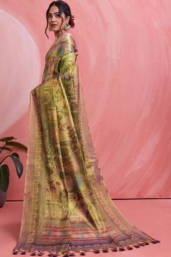 Multicolor floral tissue designer banarasi saree