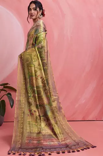 Multicolor floral tissue designer banarasi saree