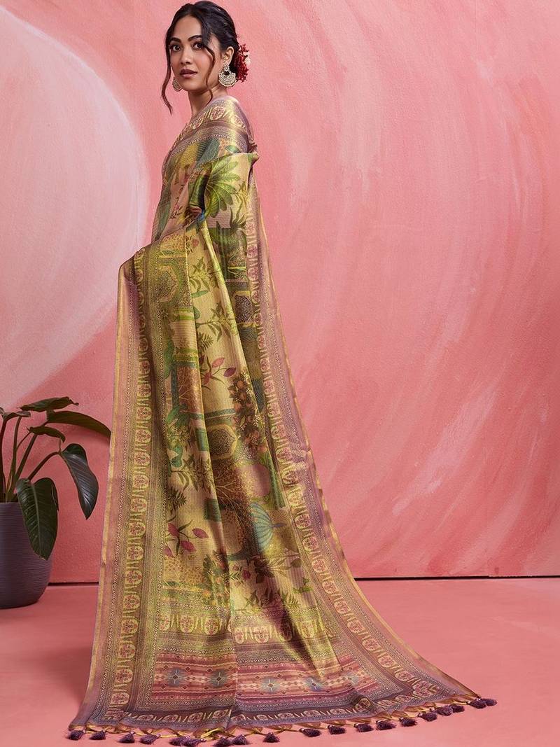 Multicolor floral tissue designer banarasi saree