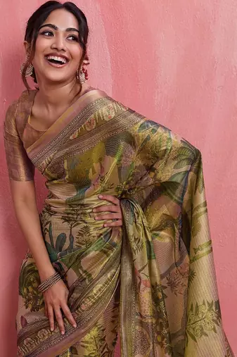 Multicolor floral tissue designer banarasi saree