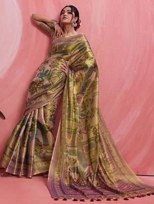 Multicolor floral tissue designer banarasi saree 3