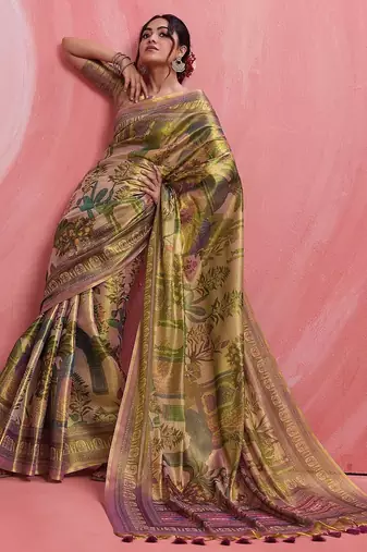 Multicolor floral tissue designer banarasi saree
