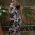 Black ready to wear satin floral digital printed saree