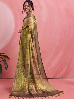 Multicolor floral tissue heavy work banarasi saree 2