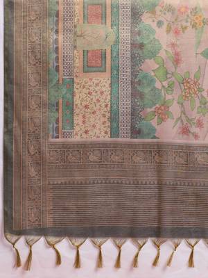 Multicolor floral tissue heavy work banarasi saree 4