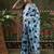 Blue ready to wear satin floral digital printed saree