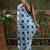 Blue ready to wear satin floral digital printed saree