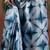 Blue ready to wear satin floral digital printed saree