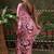 Pink ready to wear satin floral digital printed saree