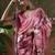 Pink ready to wear satin floral digital printed saree