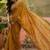 Mustard women ajrak block zari saree