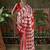 Red ready to wear satin floral digital printed saree