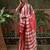 Red ready to wear satin floral digital printed saree