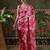 Pink ready to wear satin floral digital printed saree