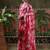 Pink ready to wear satin floral digital printed saree