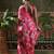 Pink ready to wear satin floral digital printed saree