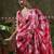 Pink ready to wear satin floral digital printed saree