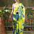 Green ready to wear satin floral digital printed saree