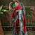Red ready to wear satin floral digital printed saree