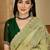 Green embroidered chiffon saree