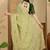 Green embroidered chiffon saree