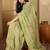 Green embroidered chiffon saree