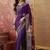 Purple embellished embroidered saree with blouse piece