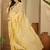 Yellow embroidered chiffon saree