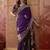 Purple embellished embroidered saree with blouse piece